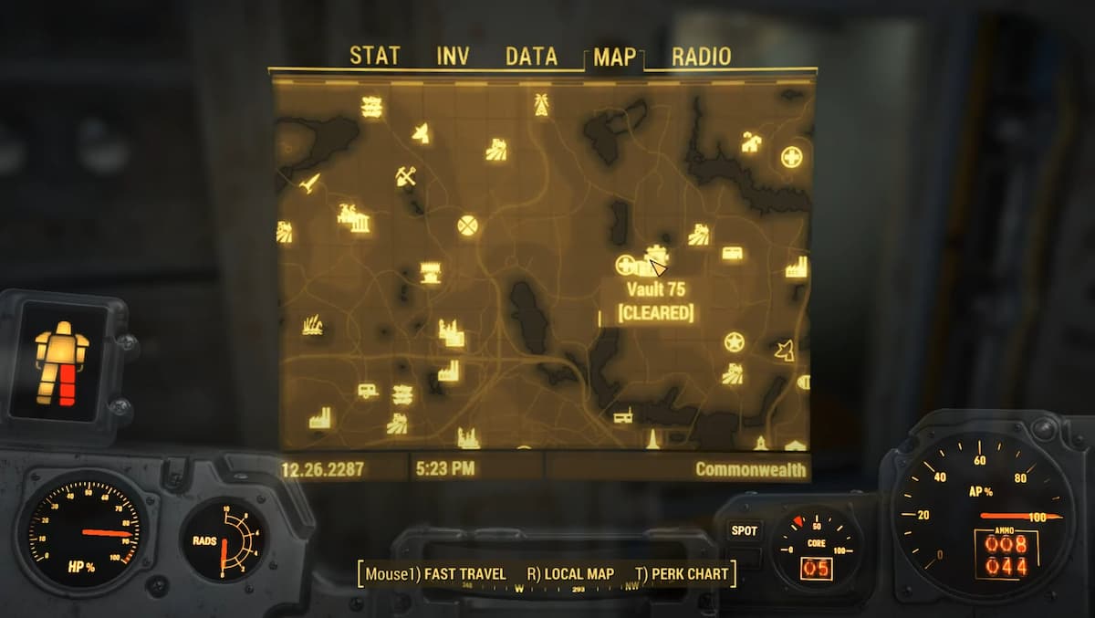 Emplacement du coffre-fort 75 de Fallout 4