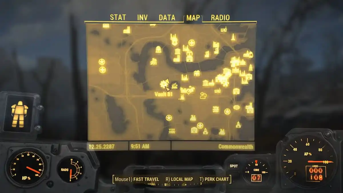 emplacement du coffre-fort 81 de Fallout 4