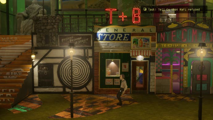 Capture d'écran de Harold Flétan montrant une partie du quartier des arcades