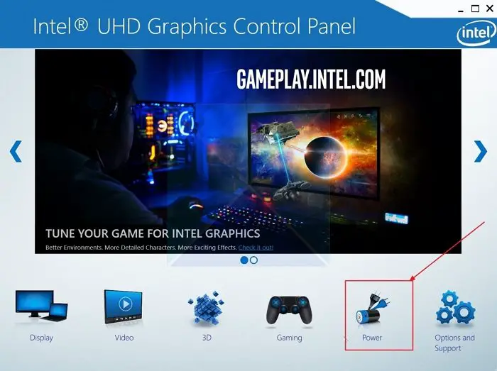 Panneau de configuration graphique Intel UHD