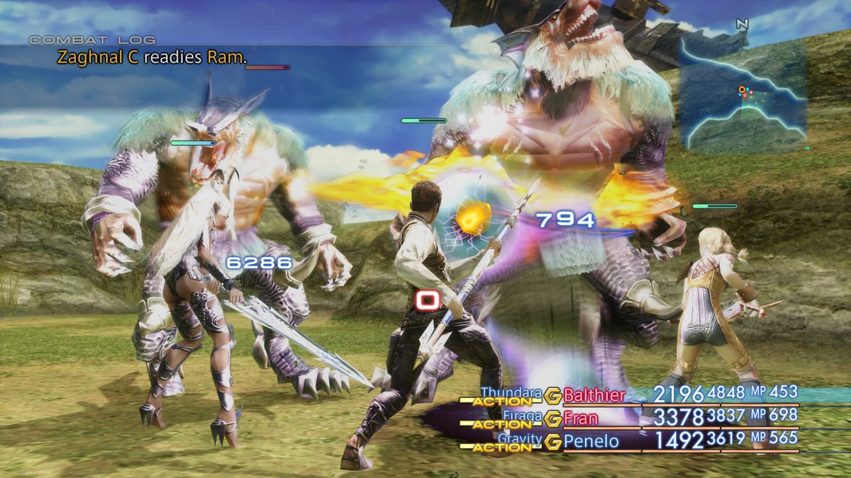 Une capture d'écran de bataille de Final Fantasy 12