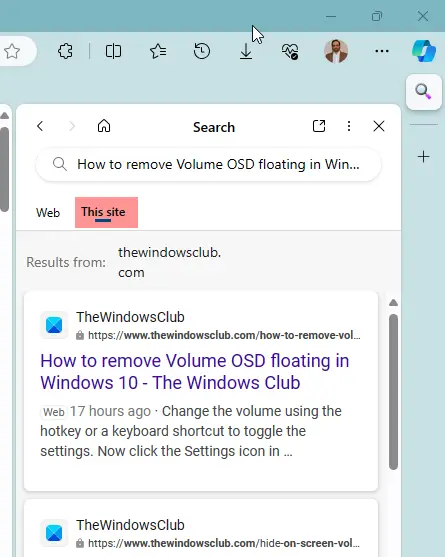Comment rechercher un site Web particulier à l'aide de Bing on Edge