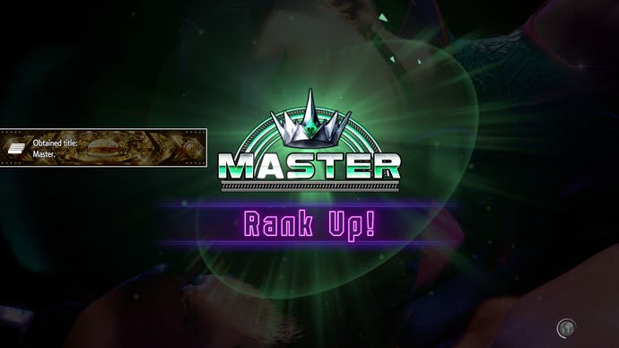 Un écran de classement de Street Fighter 6 avec le joueur passant au rang de Maître.