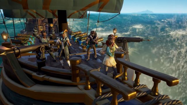 pirates dansant sur un bateau dans Sea of ​​Thieves