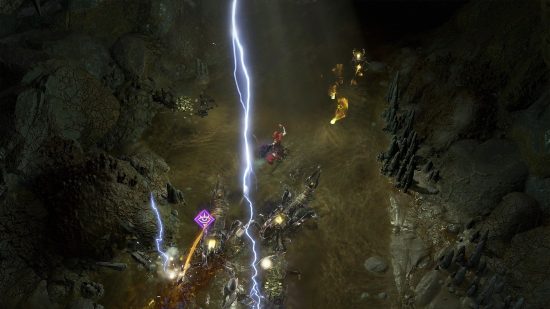 Diablo 4 Xbox Game Pass 10 millions d'heures : un voyou invoque la foudre sur un groupe d'ennemis