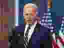 Le président Joe Biden s'adresse à la Convention du National Action Network à distance depuis le South Court Auditorium de la Maison Blanche, le vendredi 12 avril 2024, à Washington.  (Photo AP/Alex Brandon)