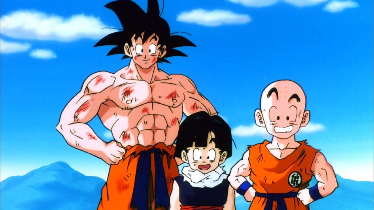 Goku est aux côtés de Gohan et Krillin