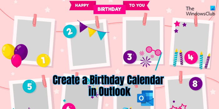 créer un calendrier d'anniversaire dans Outlook