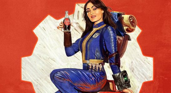 Lucy MacLean poses with Nuka-Cola in poster artwork for Fallout Season 1