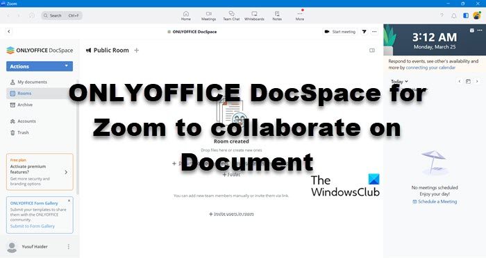ONLYOFFICE DocSpace pour Zoom pour collaborer sur Document