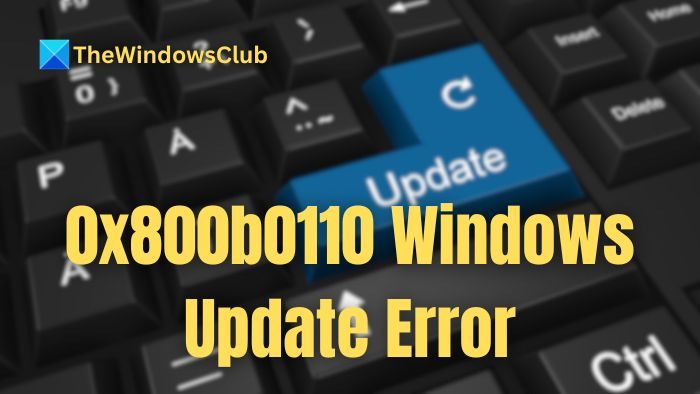 0x800b0110 Erreur de mise à jour Windows