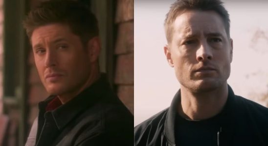 L to R: Jensen Ackles as Dean Winchester in Supernatural, Justin Hartley as Colter Shaw in Tracker.
