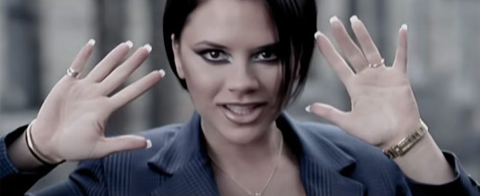 Victoria Beckham in the Stop music video.