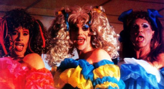 THE ADVENTURES OF PRISCILLA, QUEEN OF THE DESERT, from left: Guy Pearce, Hugo Weaving, Terence Stamp, 1994, © Gramercy Pictures/courtesy Everett Collection