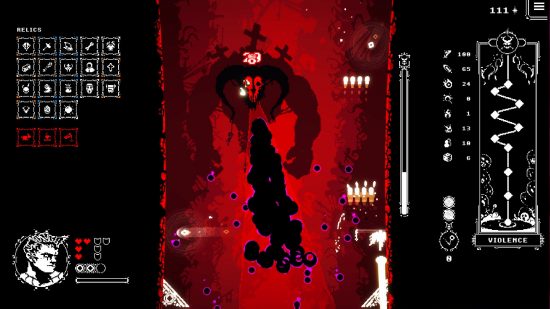 Against Great Darkness - Un démon géant à cornes libère un barrage de projectiles vers le joueur dans ce nouveau roguelike Steam.