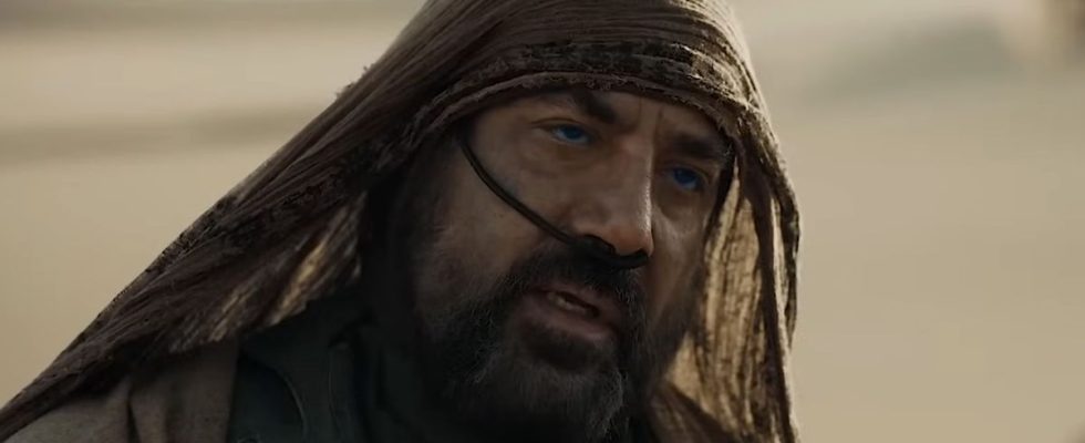 Javier Bardem in Dune with a hood on