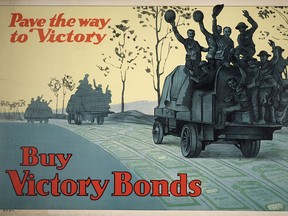 Une publicité pour les obligations de la victoire canadienne pendant la Première Guerre mondiale.