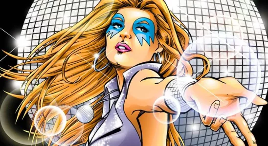 Dazzler using her powers in Marvel Comics.