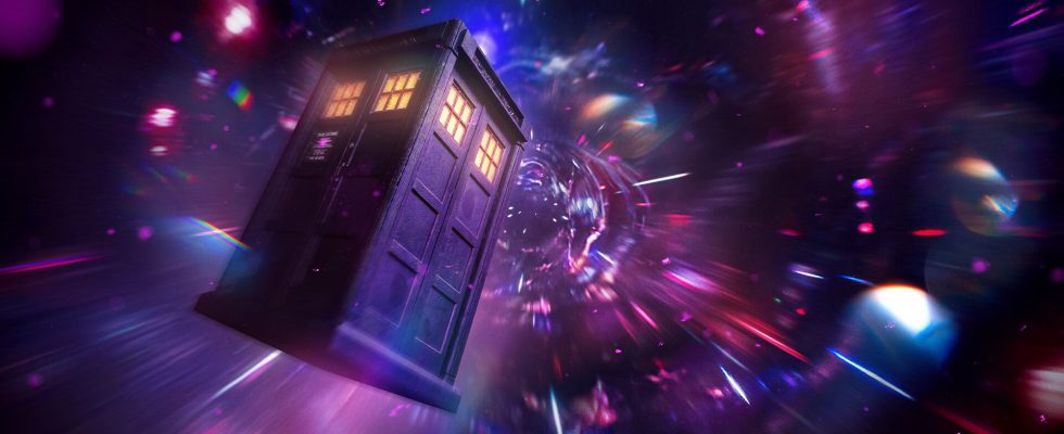 Doctor Who's Tardis traveling through time