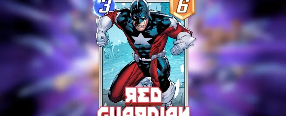 A header-sized image of Red Guardian in Marvel Snap as part of an article on the best decks using the card.
