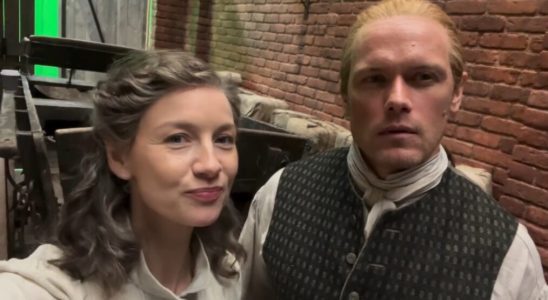 Caitriona Balfe and Sam Heughan behind the scenes of