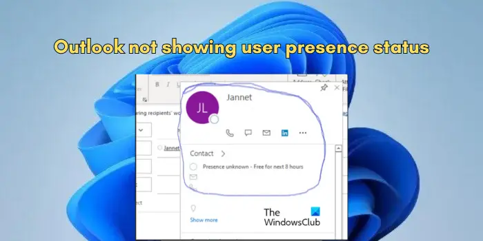 Outlook n'affiche pas l'état de présence de l'utilisateur