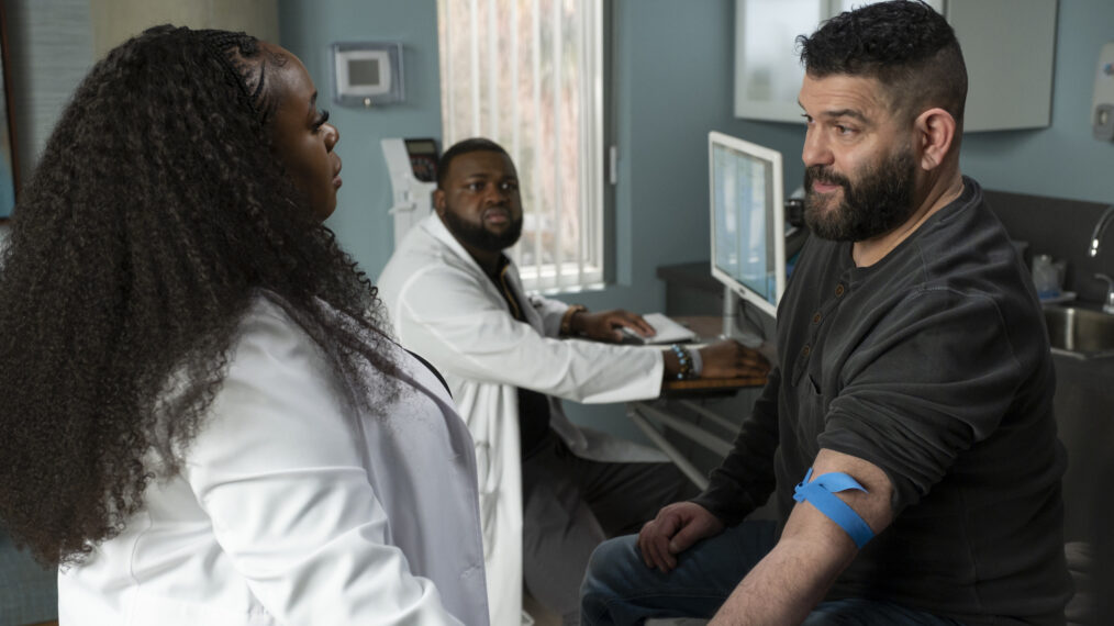 Bria Henderson, Wavyy Jonez et Guillermo Díaz dans « The Good Doctor » saison 7 épisode 7 – « Faith »