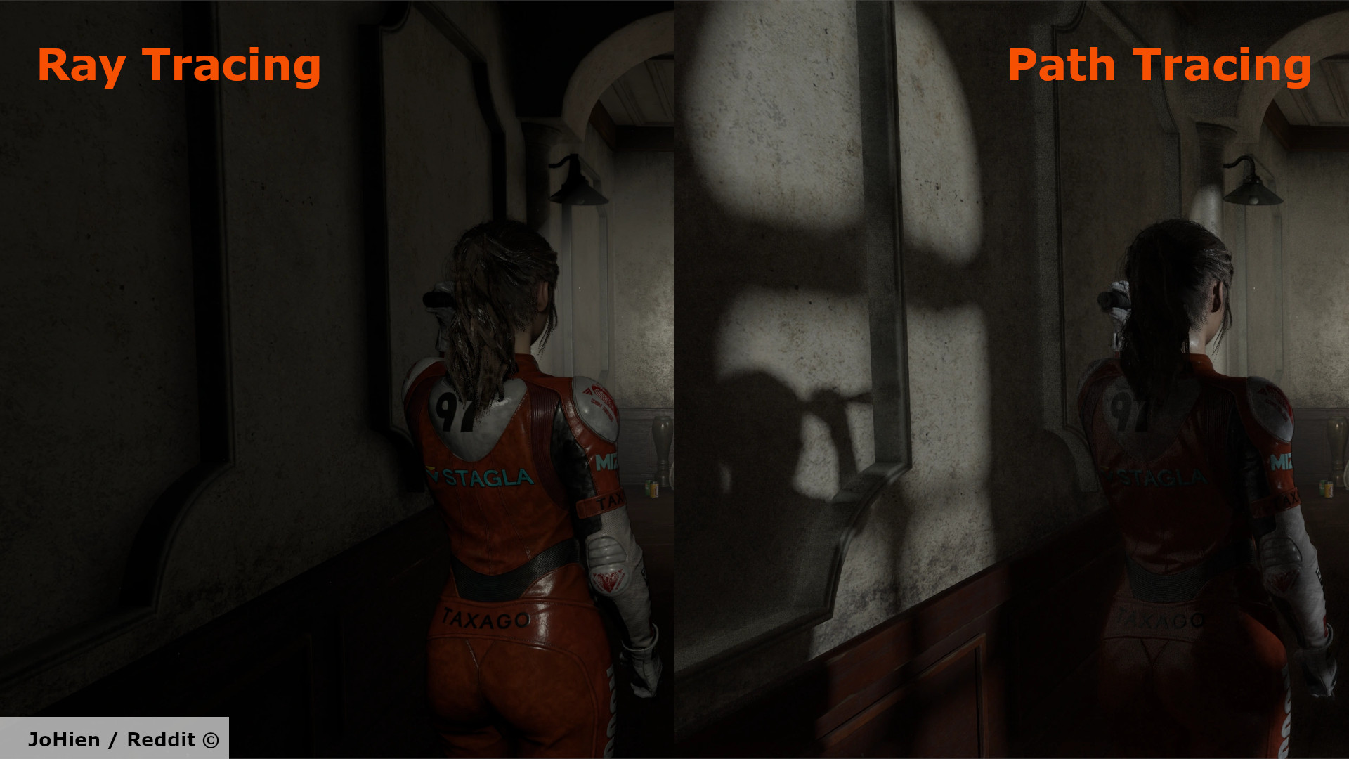 Une comparaison entre le lancer de rayons et le traçage de chemin dans Resident Evil 2