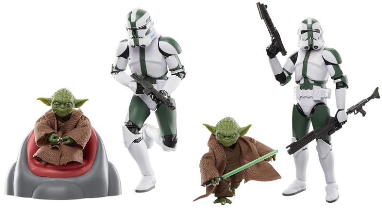 Star Wars : Figurines d'action The Clone Wars Black Series Yoda et Clone Commander Gree