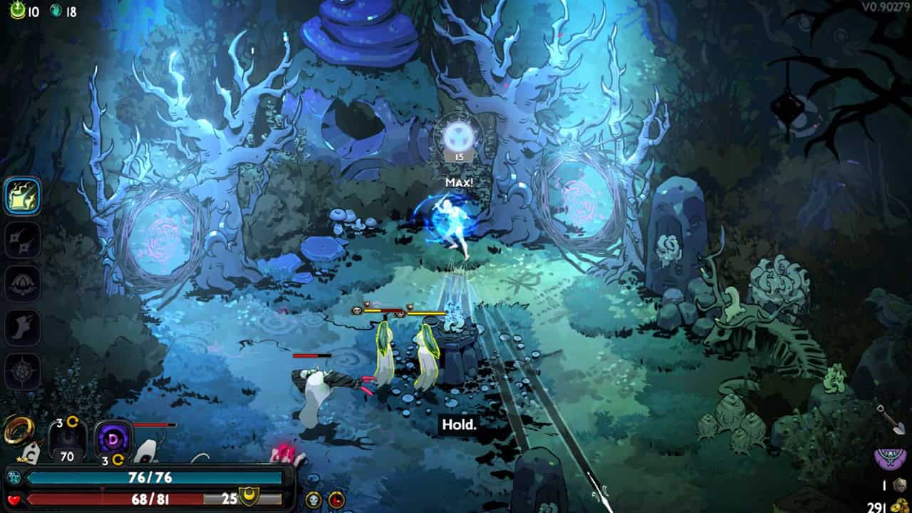 Revue Hades 2 : Un joueur utilise une attaque Omega contre des ennemis.  Image capturée par VideoGamer.