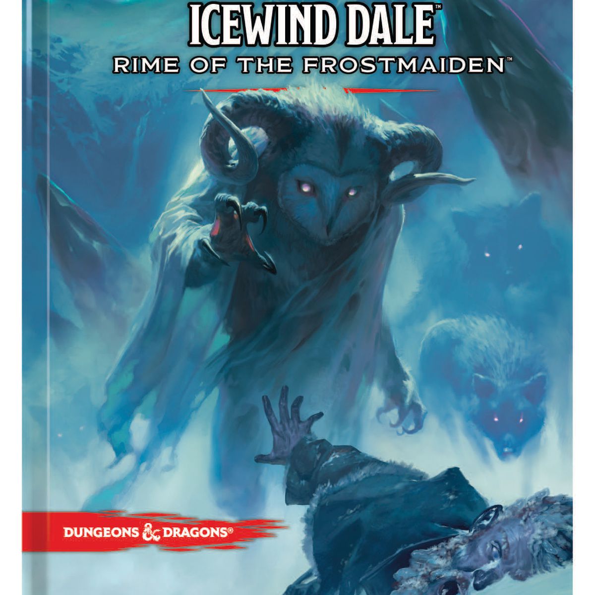 Couverture, y compris le texte, pour Icewind Dale : Rime of the Frostmaiden.