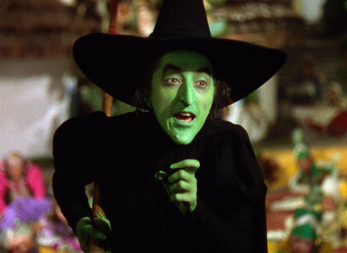 Margaret Hamilton dans le rôle de la méchante sorcière du Magicien d'Oz
