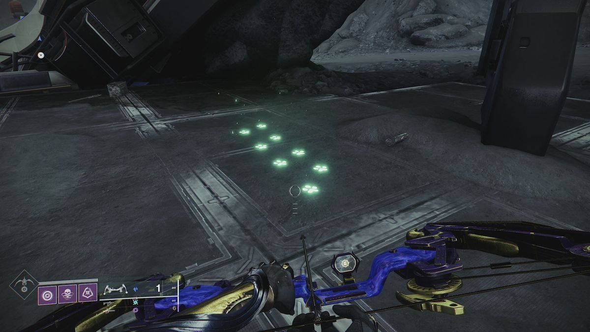Une série d'empreintes de pattes sur la Lune dans Destiny 2