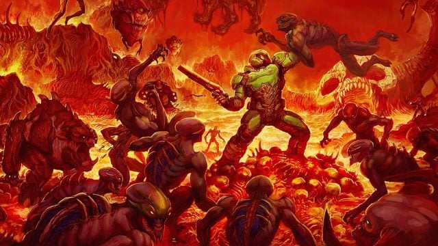 le Doom Slayer élevant l'Enfer en Enfer