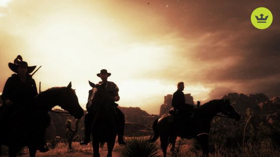 Red Dead Online : Une image de trois cowboys dans Red Dead Online.