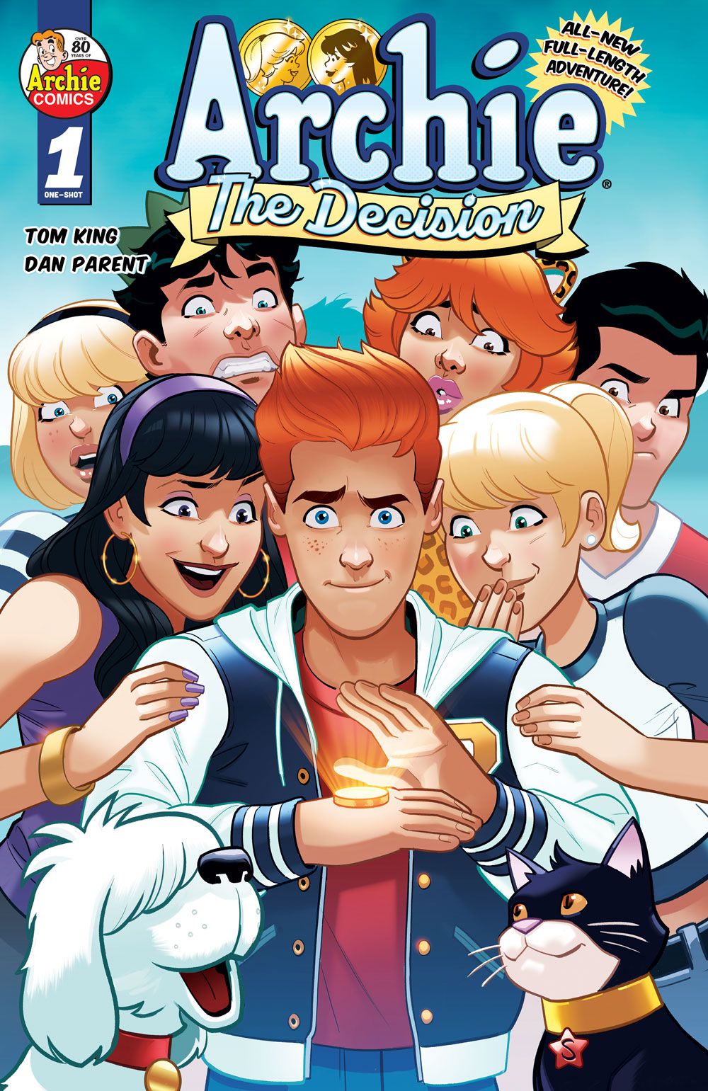 Une reprise d'Archie : The Decision dans laquelle les amis d'Archie se tiennent autour de lui pendant qu'il attend de lancer une pièce de monnaie.