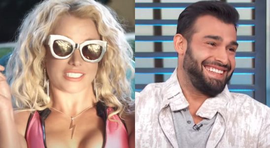 Britney Spears and Sam Asghari in respective projects.