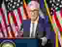 Le président de la Réserve fédérale américaine, Jerome Powell, lors d'une conférence de presse à Washington, DC, le 1er mai.