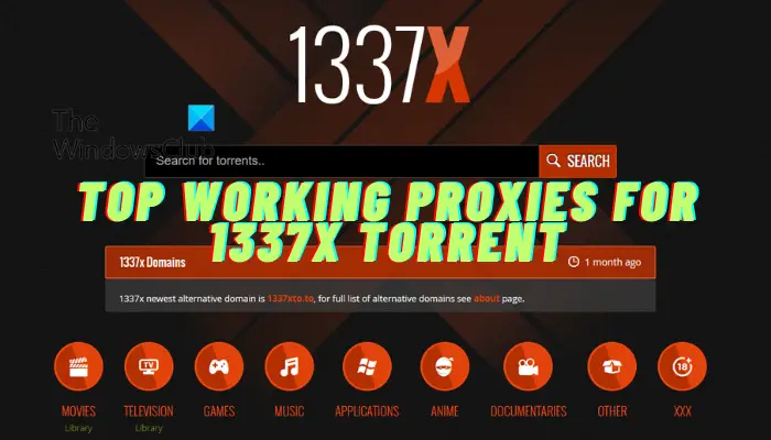 proxys de travail pour 1337x Torrent