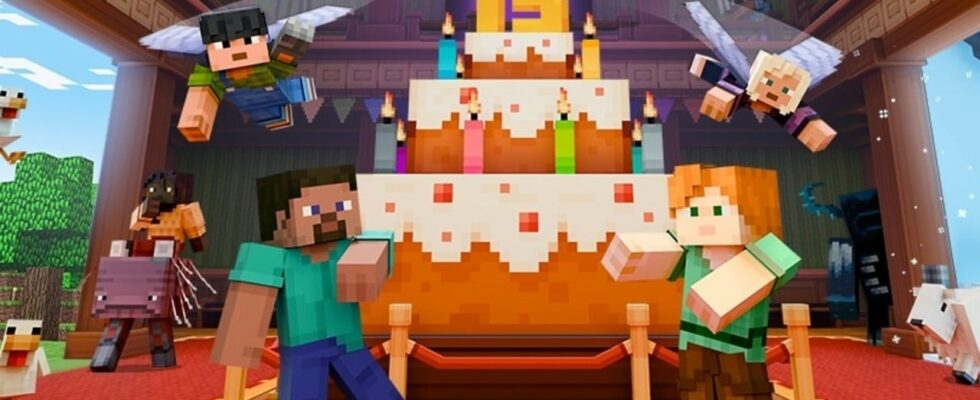 Minecraft fête ses 15 ans avec une carte d'anniversaire gratuite