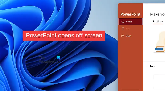 PowerPoint continue de s'ouvrir hors écran sous Windows