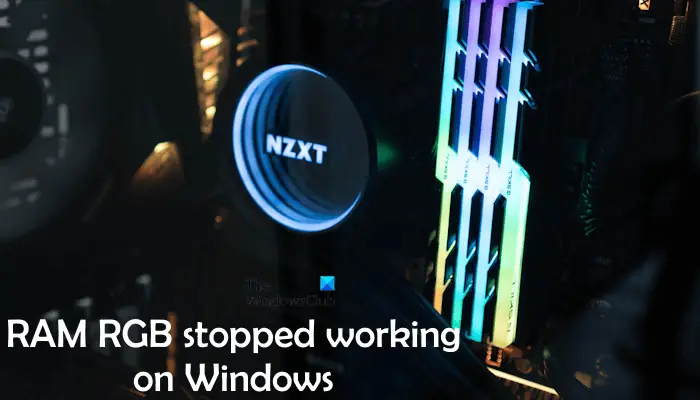 RAM RGB a cessé de fonctionner sous Windows