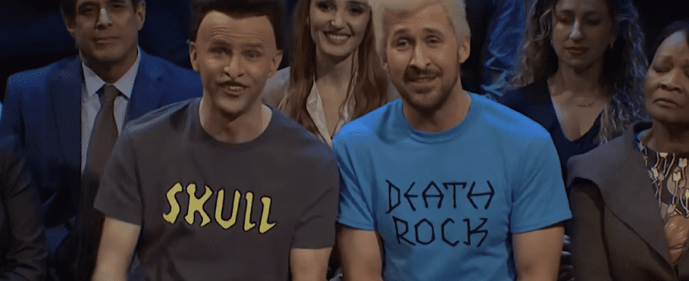 Mikey Day and Ryan Gosling as Beavis and Butt-Head