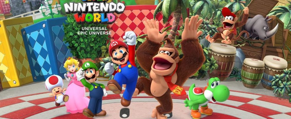 Mario, Luigi, Peach, Toad, Yoshi, and Donkey Kong At Super Nintendo World