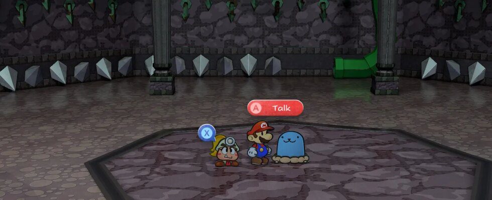 Whacka, Mario, and Goombella in Paper Mario: The Thousand-Year Door