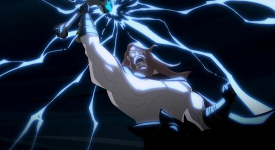 Thor raises Mjolnir in Twilight Of The Gods