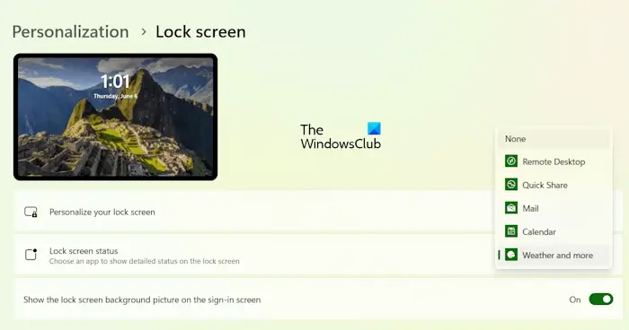 Désactiver les widgets de l'écran de verrouillage Windows 11