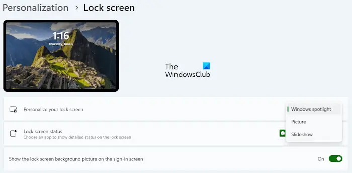Personnaliser l'écran de verrouillage Windows 11