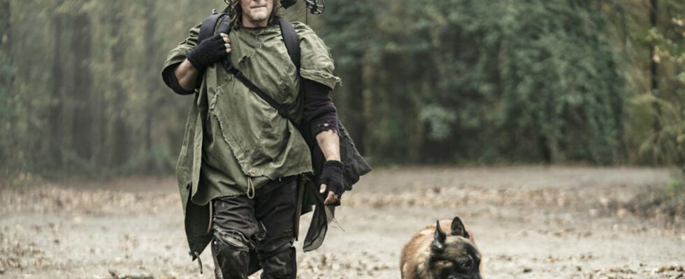 Norman Reedus and Seven in Walking Dead