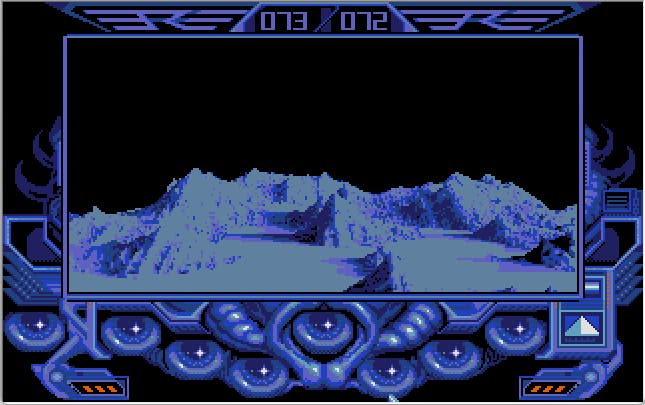 Un paysage extraterrestre de montagnes glacées dans Captain Blood.